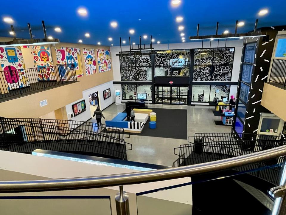 interior lobby area of the cartoon network hotel