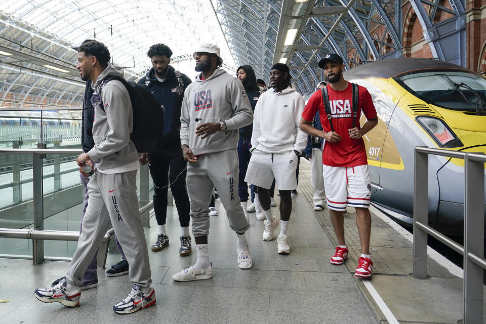 The US men's basketball team arrives in France, with its Paris Olympics