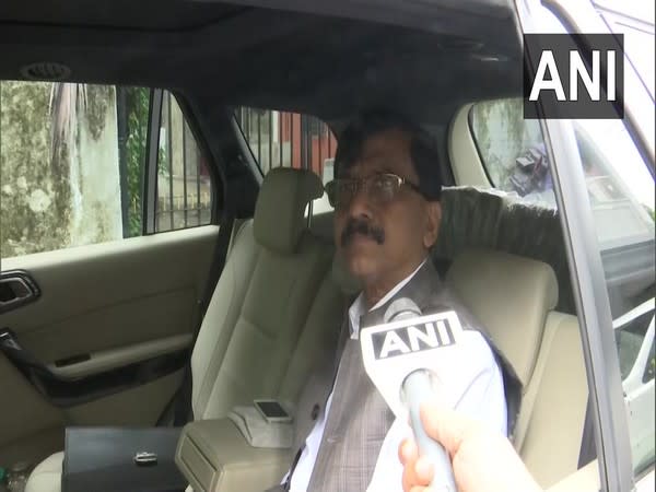 Shiv Sena MP Sanjay Raut speaking to ANI. (Photo/ANI)