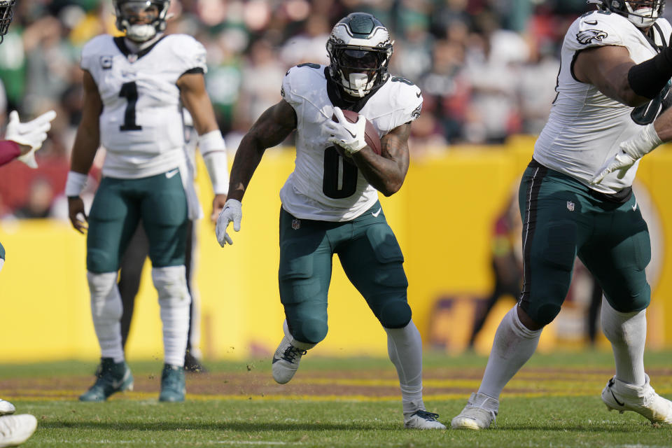 D'Andre Swift #0 of the Philadelphia Eagles. (Photo by Jess Rapfogel/Getty Images)