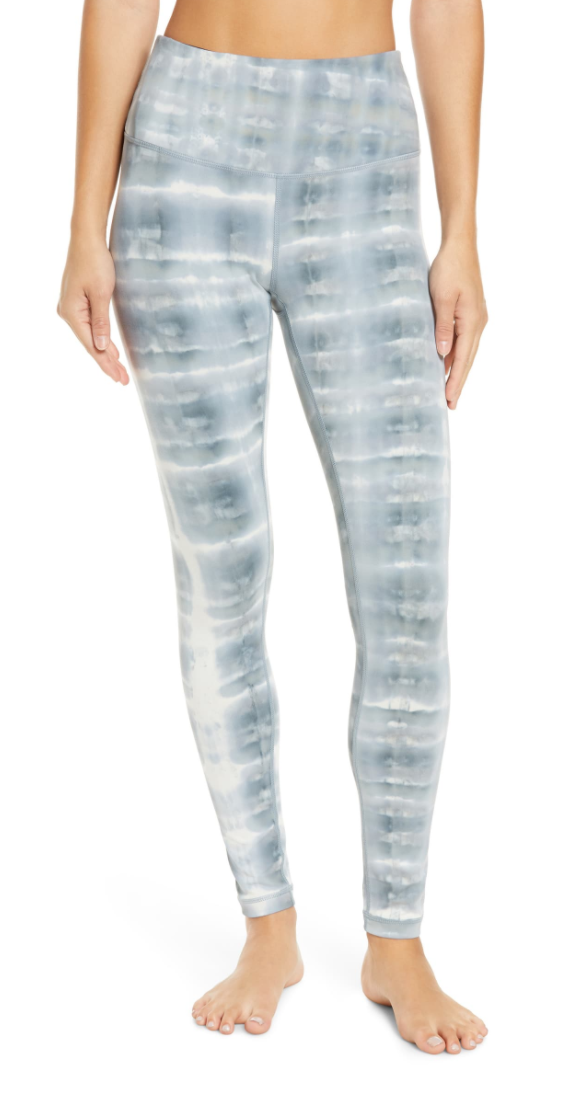 Zella Spray Dye High Waist Leggings in Blue Weather