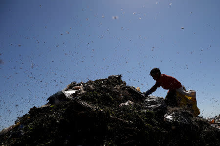 A child works at 'Lixao da Estrutural', Latin America's largest rubbish dump, in Brasilia, Brazil, January 19, 2018. REUTERS/Ueslei Marcelino