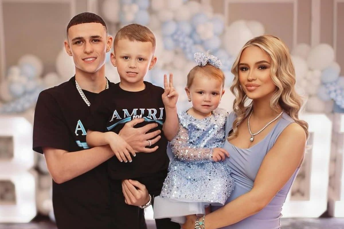 Phil Foden (left) and Rebecca Cooke (right) have confirmed that their family is set to grow (Sophie Eleanor Photography)