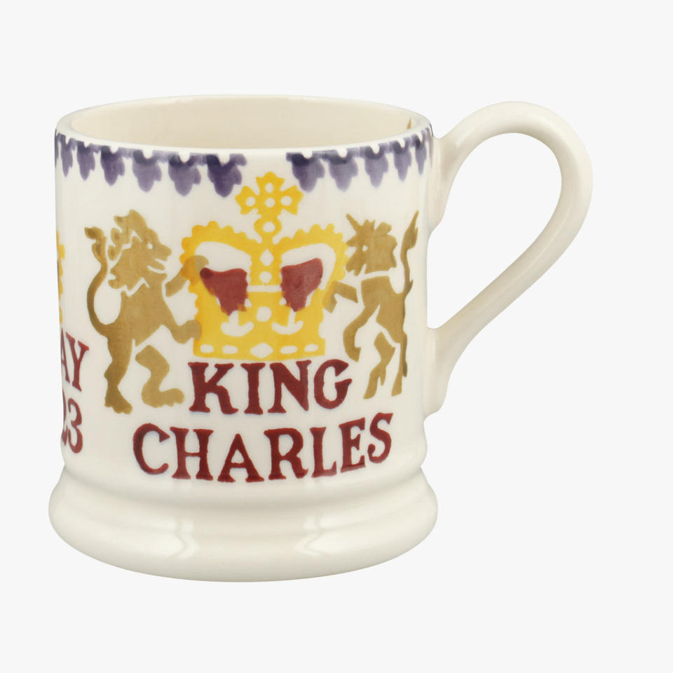 <p><a href="https://us.emmabridgewater.com/products/king-charles-iii-coronation-1-2-pint-mug?nosto_source=cmp&nosto=318351249" rel="nofollow noopener" target="_blank" data-ylk="slk:Shop Now;elm:context_link;itc:0;sec:content-canvas" class="link ">Shop Now</a></p><p>King Charles III Coronation 1/2 Pint Mug</p><p>$41.00</p><p>emmabridgewater.com</p>