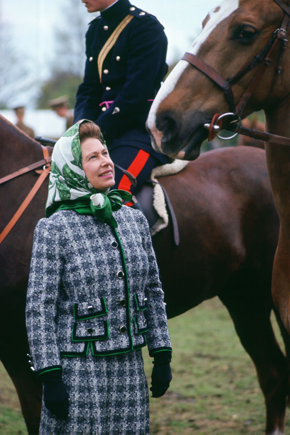 <p>Her Highness chatted with equestrians at the Windsor Horse Show in Windsor, United Kingdom.</p>