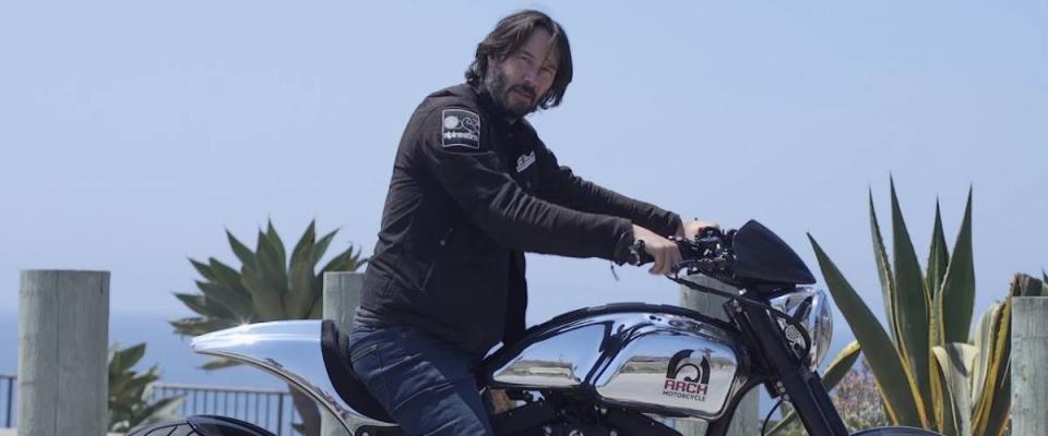 Keanu Reeves on a motorcycle