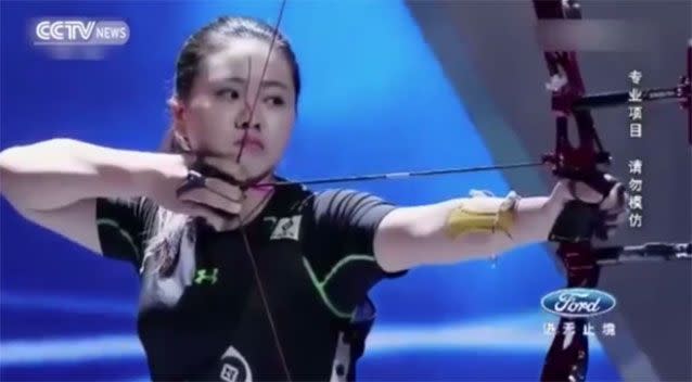 There was no room for error in this archer's shot. Source: CCTV