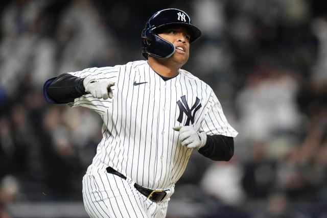 Yanks rally past Guardians 4-3 in 10 as Bader, Peraza leave with