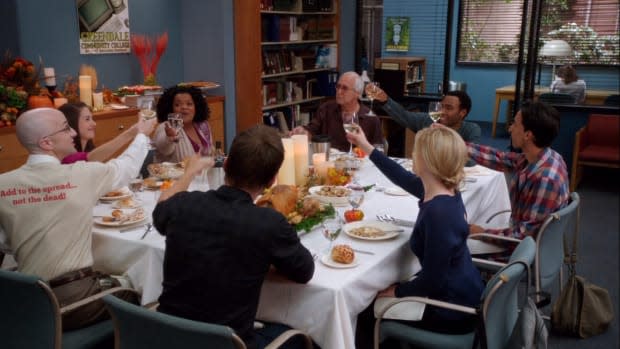 "Community" Thanksgiving episode: "Cooperative Escapism in Familial Relations"<p>NBC</p>