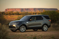 This photo provided by Jaguar Land Rover shows the 2017 Land Rover Discovery, which boasts an impressive maximum towing capacity of 8,201 pounds. (Matthew Everingham/Courtesy of Jaguar Land Rover via AP)