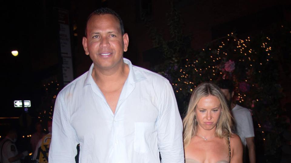 Alex Rodriguez and girlfriend Kathryne Padgett leaving machine gun Kelly's after party