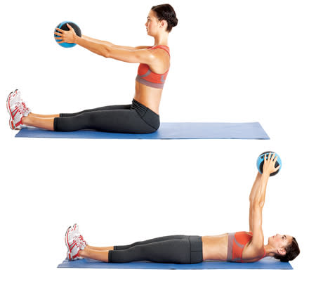 Flat-ab pilates: Roll back and up