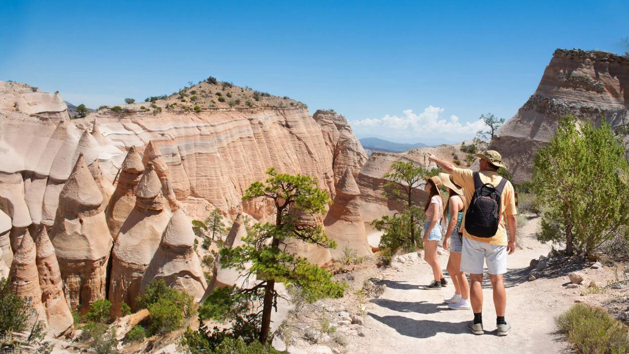 family hikers in New Mexico