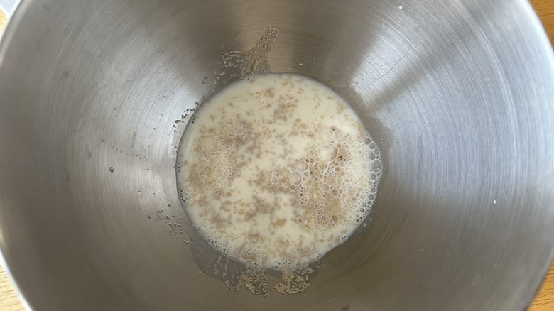 Yeast mixture in bowl