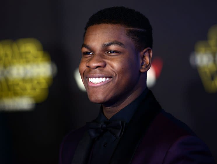 HOLLYWOOD, CA - DECEMBER 14: Actor John Boyega arrives for the Premiere Of Walt Disney Pictures And Lucasfilm's 'Star Wars: The Force Awakens' held on December 14, 2015 in Hollywood, California. (Photo by Albert L. Ortega/Getty Images)