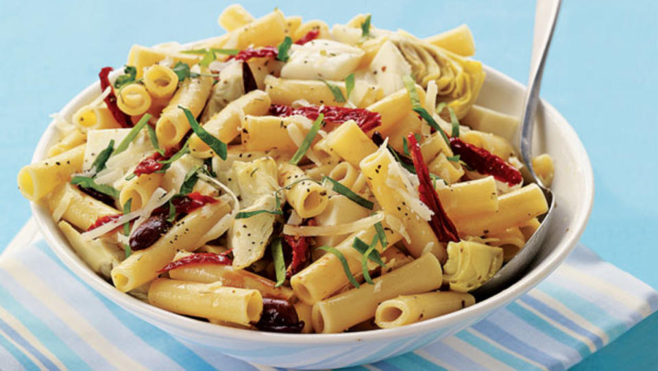 <p>Parade</p><p>A vegetarian option with an Italian flare.</p><p><strong>Get the recipe: <a href="https://parade.com/29562/dash/margherita-pasta-salad/" rel="nofollow noopener" target="_blank" data-ylk="slk:Margherita Pasta Salad;elm:context_link;itc:0;sec:content-canvas" class="link ">Margherita Pasta Salad</a></strong></p>