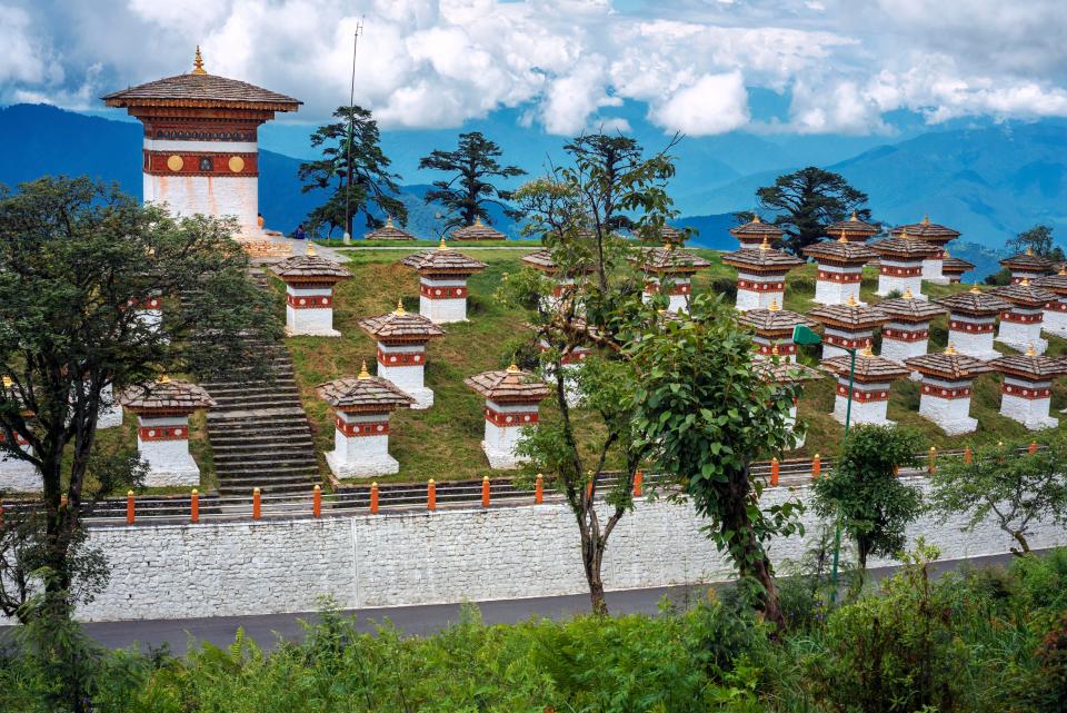 The Dochula Pass is a Bhutanese mountain pass located on the road from Thimphu to Punakha