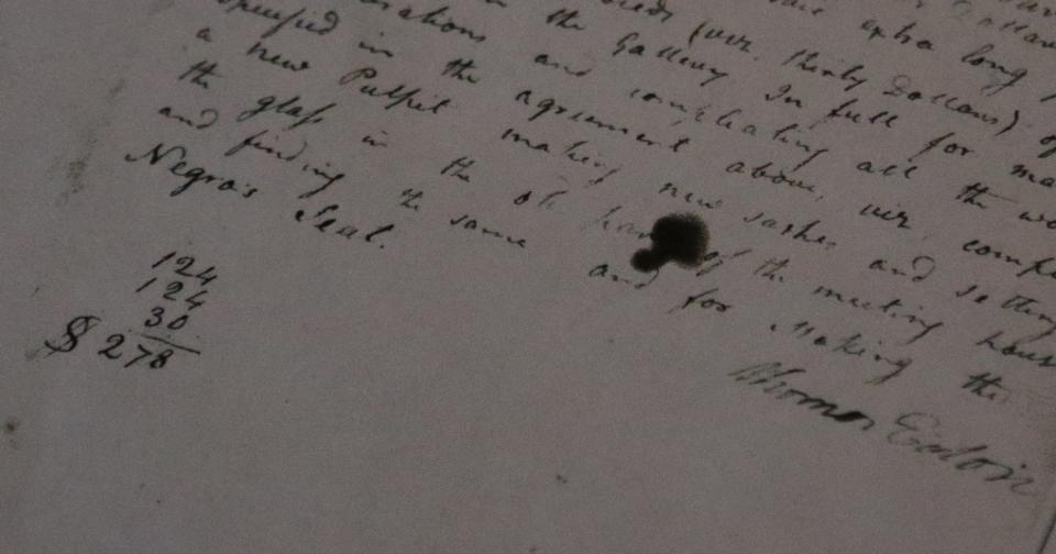 Historical documents show a bill and a list of what was done for the building of the First Parish Unitarian Universalist Church in Kennebunk, Maine. One item included was "the making of the Negro's Seat." The staff have discovered historic documents on premises that show slavery and segregation in the congregation's history.