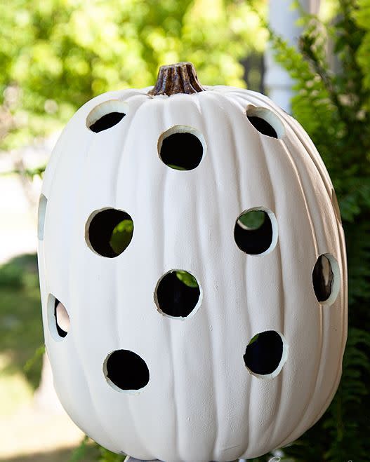 Polka-Dot Pumpkin Carving Idea