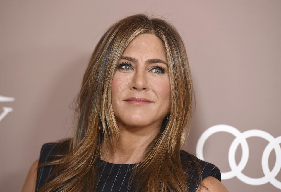 Jennifer Aniston arrives at Variety's Power of Women on Friday, Oct. 11, 2019, at the Beverly Wilshire hotel in Beverly Hills, Calif. (Photo by Jordan Strauss/Invision/AP)