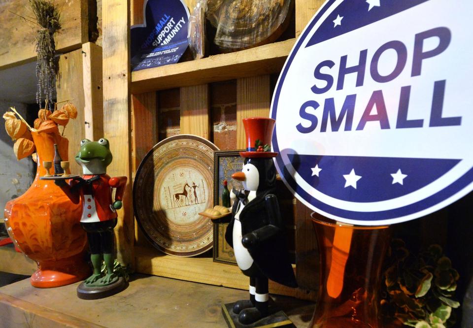 Items are displayed inside Gypsy Jewelry Box during Small Business Saturday on Nov. 27, 2021, inside the former Boston Store building in Erie.