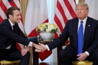 U.S. President Trump meets France's President Macron, ahead of the NATO summit, in London