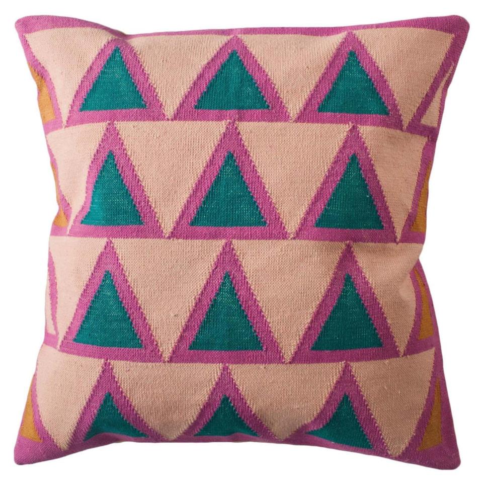 17) Geometric Maya Light Pink Modern Throw Pillow Cover