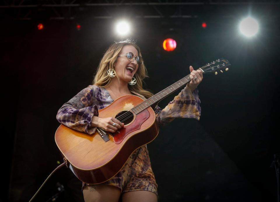 Musician Margo Price performs during the Hinterland music festival in St. Charles in 2018.