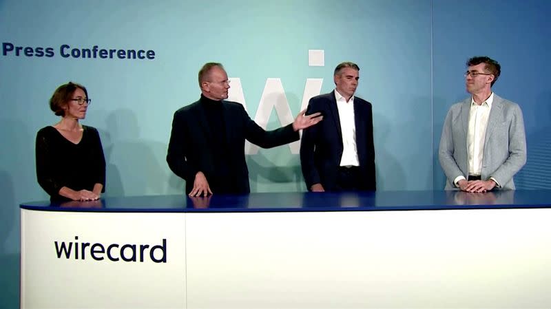 Members of the management board of Wirecard AG during a statement in Aschheim