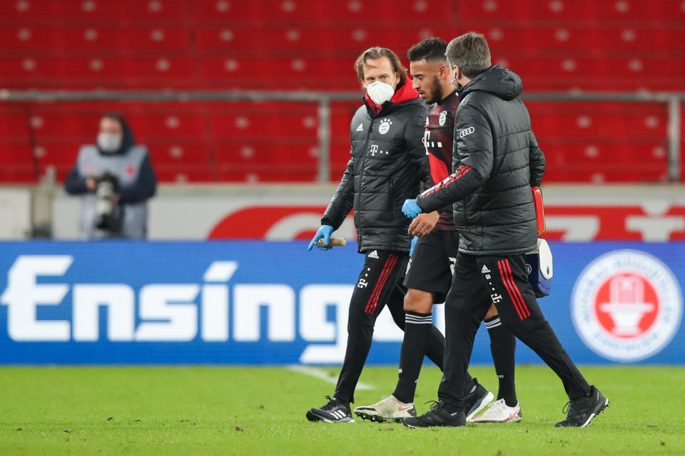 Corentin Tolisso zog sich gegen den VfB Stuttgart eine Verletzung zu. (Bild: Getty Images)