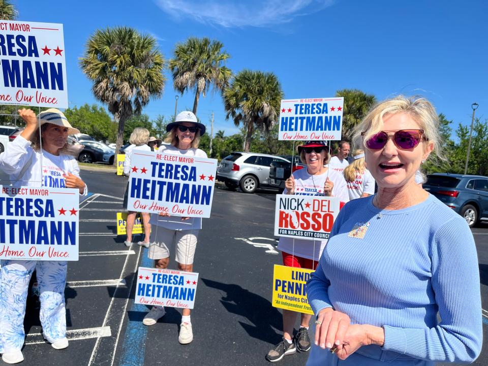 Naples Mayor Teresa Heitmann at Moorings Presbyterian Church on Tuesday March 19, 2024. Heitmann won a narrow victory and will remain mayor.