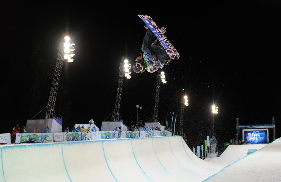 FILE - Shaun White, of the United States, competes in the men's halfpipe final in the men's halfpipe at the Vancouver 2010 Olympics in Vancouver, British Columbia, Feb. 17, 2010. A key part in the first episode of the documentary series “Shaun White: The Last Run” zeroes in on the exact moment White decided to try to make a living out of snowboarding instead of trying to make friends. The four-part series documenting White's life and career starts Thursday, July 6, 2023, on MAX. (AP Photo/Mark J. Terrill, File)