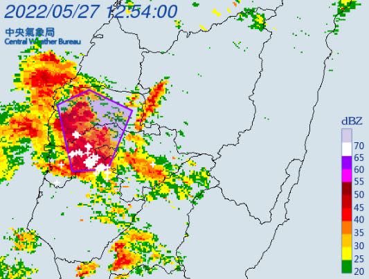 大雷雨狂炸4縣市。（圖／氣象局）