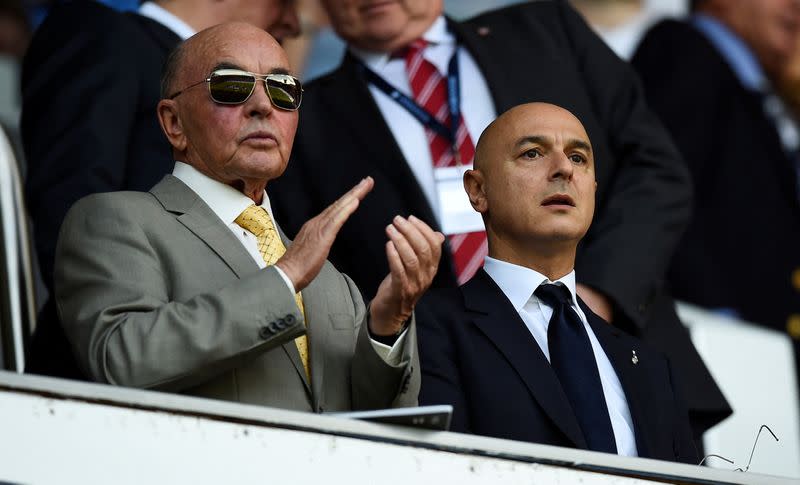 FILE PHOTO: Tottenham Hotspur owner Joe Lewis (L) and chairman Daniel Levy in the stands