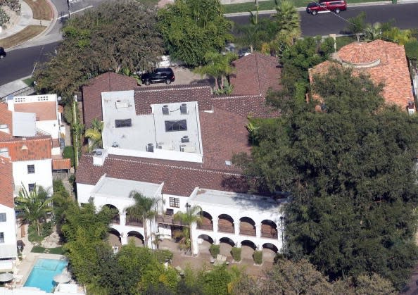 Aerial view of Hilary Duff's home sighting in Los Angeles, California.