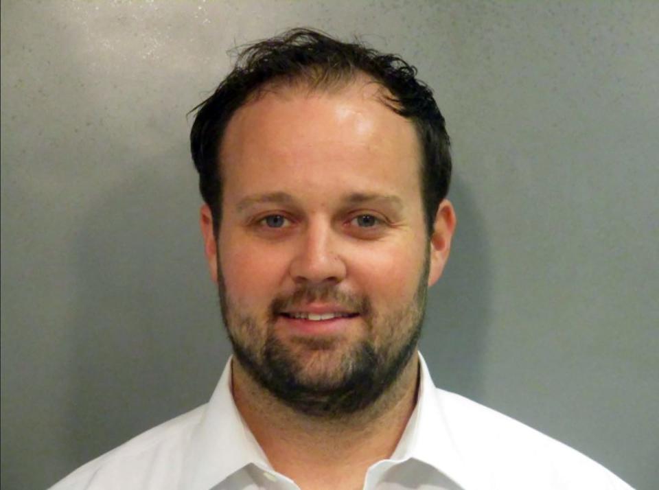 Josh Duggar shortly after he was convicted of possession of child pornography in federal court in Arkansas, in a booking photo from the Washington County Sheriff's Office in Fayetteville, Ark., on December 9, 2021.