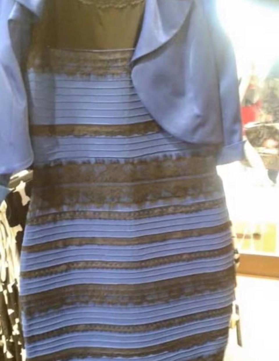 The 2015 dress, that was actually blue and black but some saw it as white and gold, became an internet sensation (SWIKED TUMBLR)