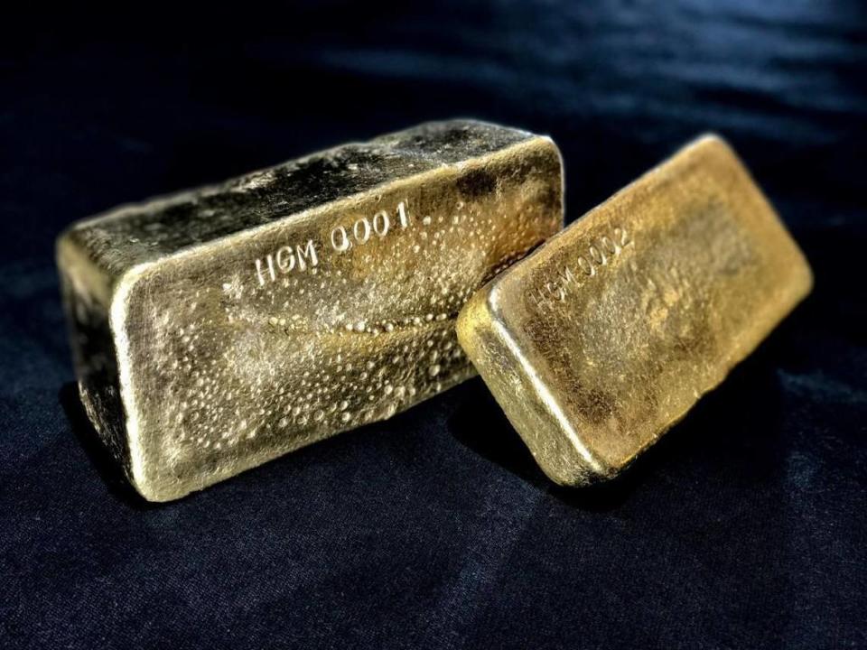 The 445 ounces of gold were the first gold produced by the new Haile Gold Mine in South Carolina.