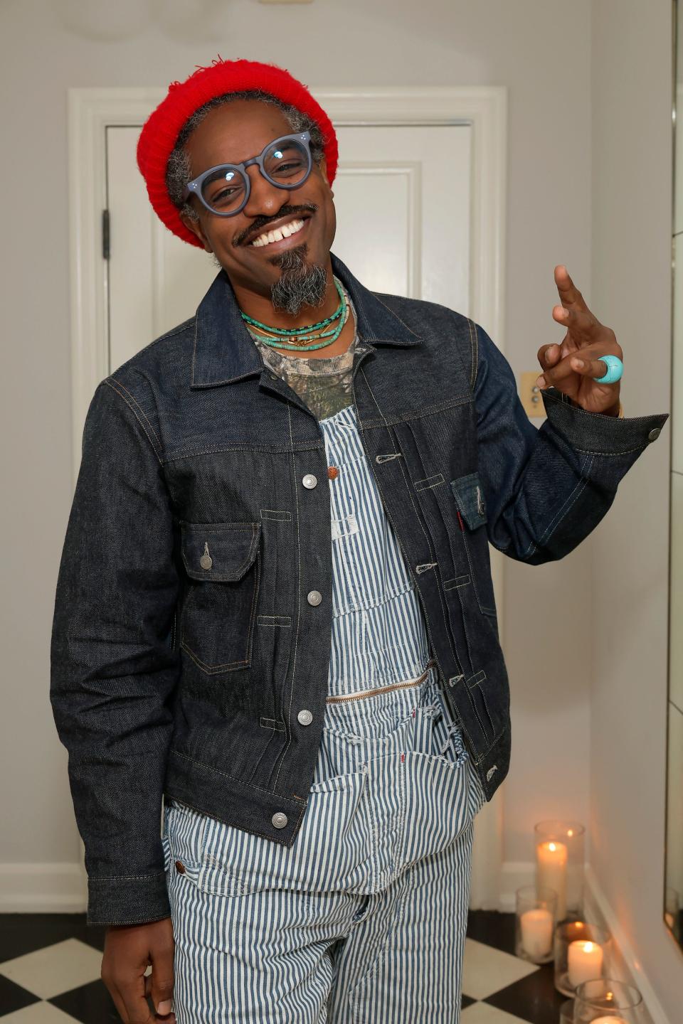 Andre 3000 attends the GQ Men of the Year Party 2023 VIP dinner at Chateau Marmont in Los Angeles on Nov. 16, 2023.