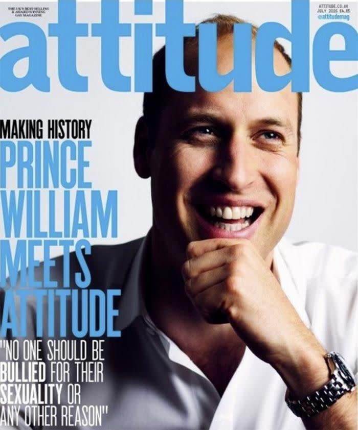 Prince William on the cover of Attitude magazine.