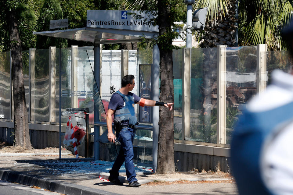 Vehicle rams into bus shelters in Marseille kills one