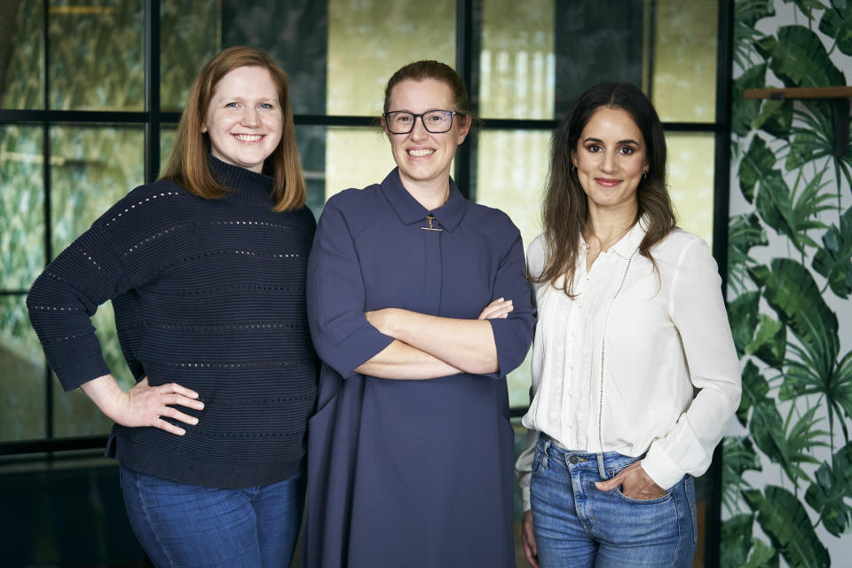 L to R: Morven Reid, Tally Garner, Rachel Harvey. Image: Banijay