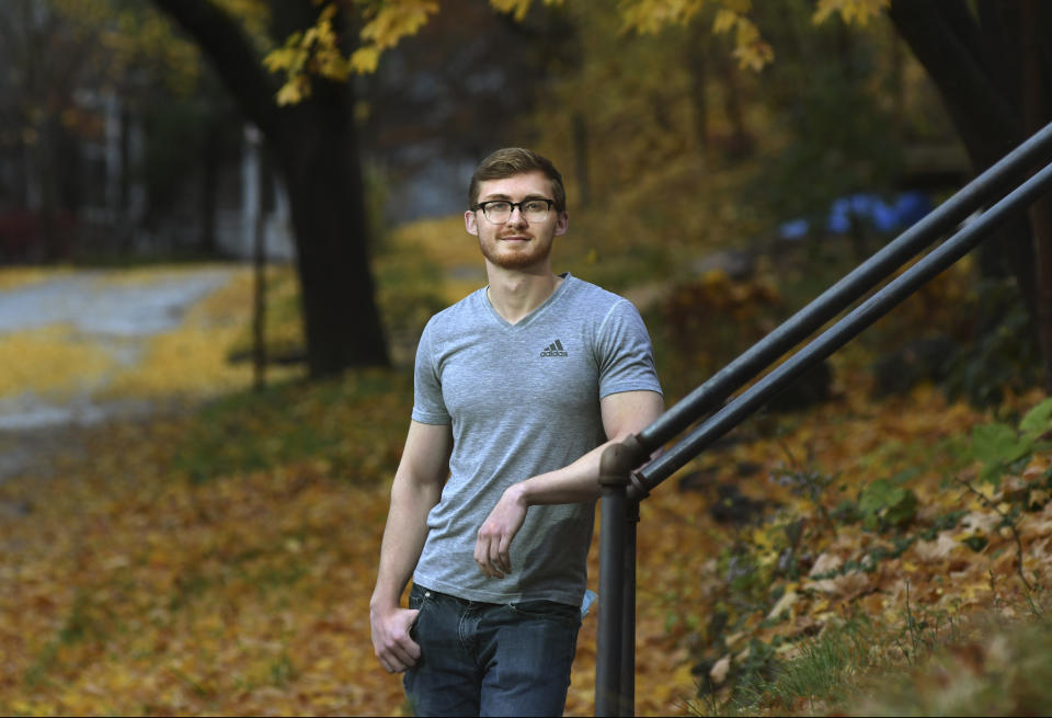 Dray Farley, un estudiante de último año de la Universidad Cornell que se interesó por el ahorro a los 15 años, en Ithaca, Nueva York, el 11 de noviembre de 2020. (Heather Ainsworth/The New York Times)