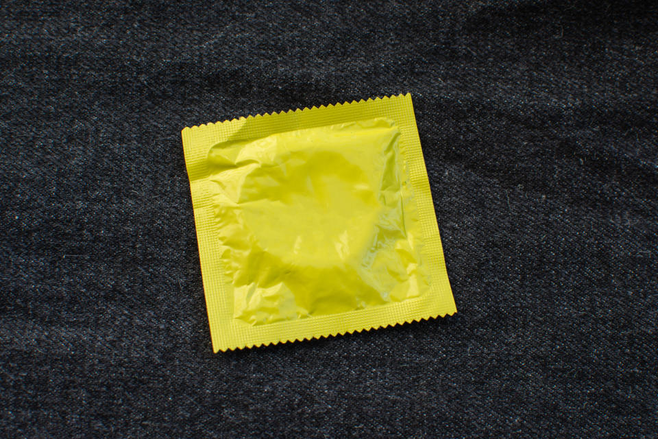 a wrapped condom