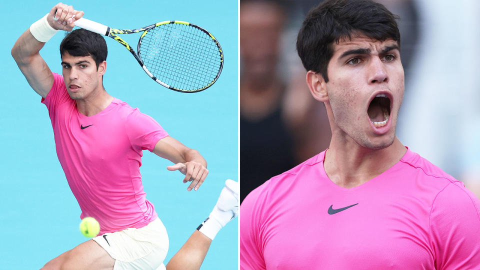 Carlos Alcaraz had tennis fans in awe during another incredible display at the Miami Open. Pic: Getty