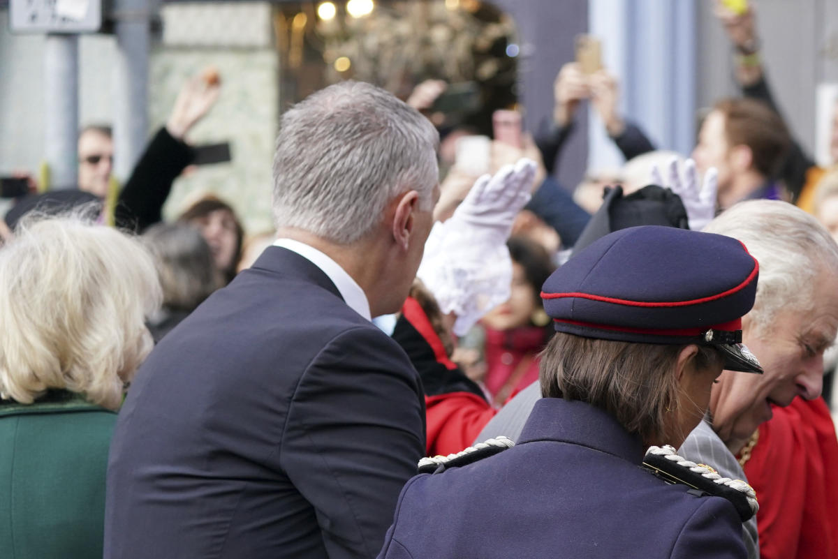 #Police detain man after eggs thrown at King Charles III