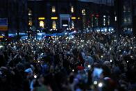 Navalny supporters hold a rally in Moscow