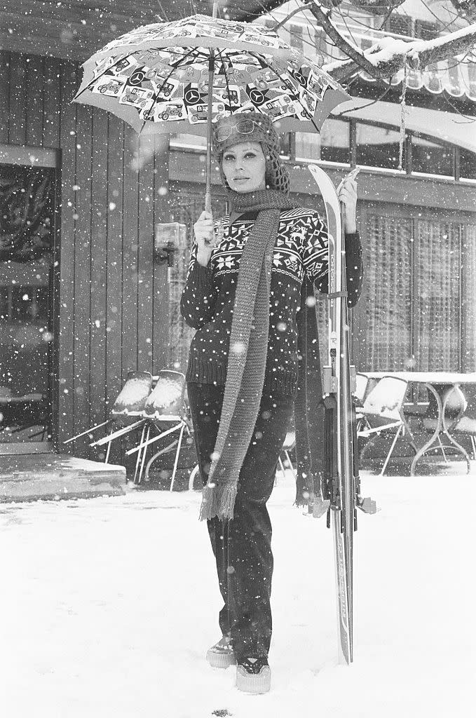 sophia loren seen here on location in austria during the filming of the mgm movie brass target 2nd april 1978