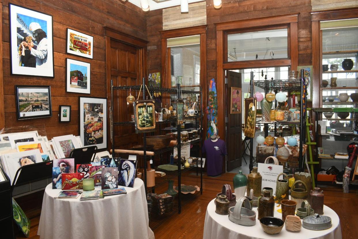 Work of local artists are sold at the River Oaks Square Arts Center gift shop.