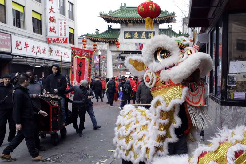 2月2日，美國波士頓唐人街慶祝農曆新年的活動（美聯社）